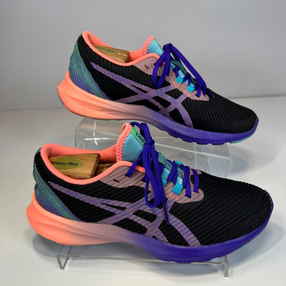 ASICS Versablast Running Shoes Womens 8.5 Black Purple Coral Sneakers Gym Sporty - Picture 2 of 10